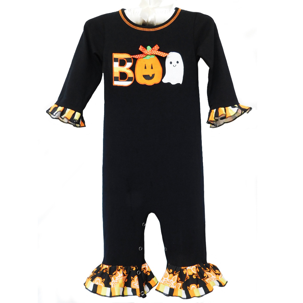 AnnLoren Baby Girls Boo Halloween Romper